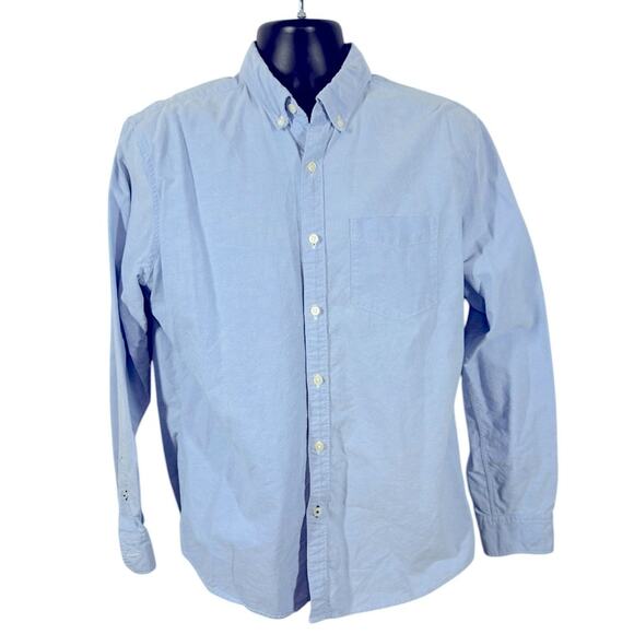 American Eagle Blue Casual Button-Down Shirt Seriously Soft Classic Size Large - Picture 2 of 13